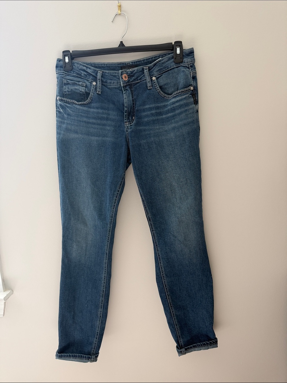 Silver Jeans Women's Skinny Mid-Blue Denim
